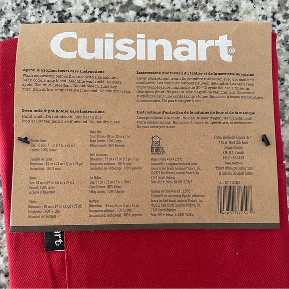 Cuisinart BBQ Set Apron, Oven Mitt, Pot Holder and Kitchen Towel - Picture 5 of 5